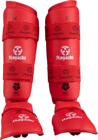 Karate Shin and Instep Guard "WKF" - red, size M [1]