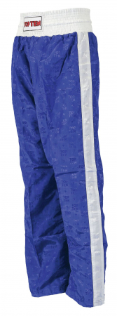 Kickboxing - Pantaloni Kickboxing, Classic, aprobat WAKO, Top Ten, Alb-Albastru, L