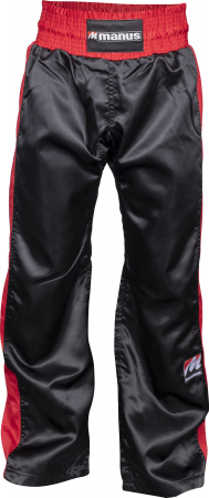 Pantaloni Kickboxing, Manus, Negru-Rosu, 160 cm [1]