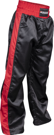 Omologate Freestyle Kickboxing - Pantaloni Kickboxing, Manus, Negru-Rosu, 160 cm