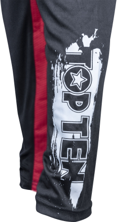 Pantaloni Kickboxing „Slimfit” , aprobat WAKO - Rosu Black, Size XL = 190 cm [4]