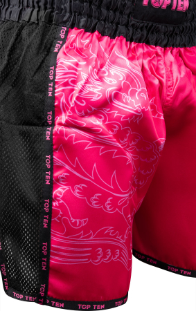 Kickboxing shorts “Dragon” - black-pink, size L [4]