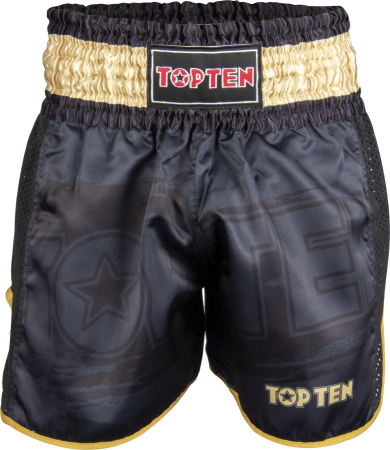 Muay Thai - Pantaloni kickboxing "Power Ink", Top Ten, Negru, S