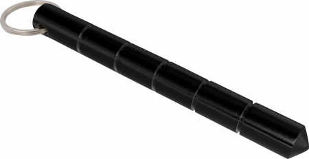 Import - Kubotan with a sturdy steel tip - black