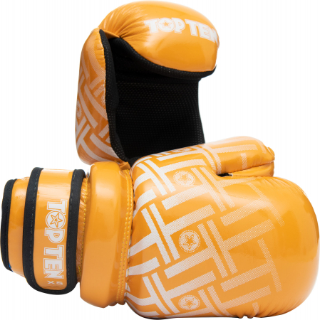 Omologate WAKO - Manusi de kickboxing “Glossy Block PRISM”, Top Ten, galben, M