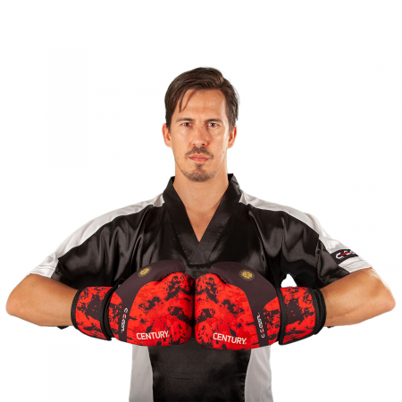 Manusi lavabile Kickboxing C-GEAR Sport Respect (aprobate WAKO) Rosu/negru 10 Oz [3]