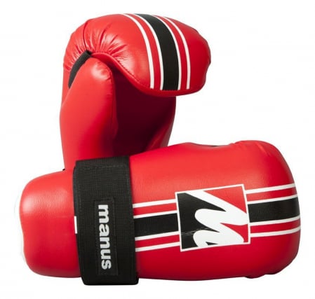 Taekwon-Do - Manusi de kickboxing aprobate WAKO , Manus, rosu, L