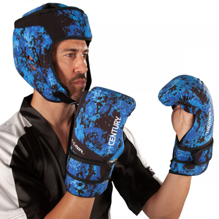 Reduceri Flash - Manusi lavabile Point Fighting  C-GEAR Sport Respect aprobate WAKO  negru/albastru, M