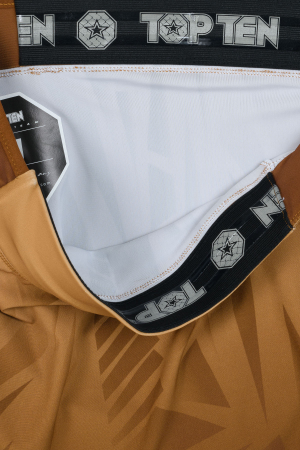 MMA Shorts “Borrado” with inner trousers - brown, size XS = 150cm [5]