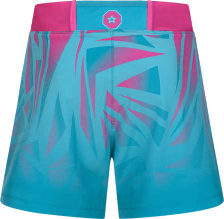 MMA Shorts “Borrado” with inner trousers - turquoise-pink, size M = 170cm [3]