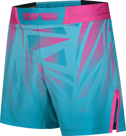 MMA Shorts “Borrado” with inner trousers - turquoise-pink, size M = 170cm [2]