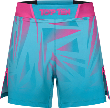 MMA Shorts “Borrado” with inner trousers - turquoise-pink, size M = 170cm [1]