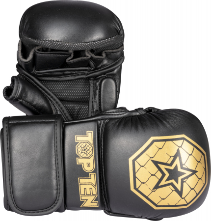 MMA - MMA sparring gloves “Contender” - black-gold, size M