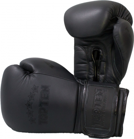 Manusi - Manusi de box "Black'n'Black", Top Ten, Negru, 12oz