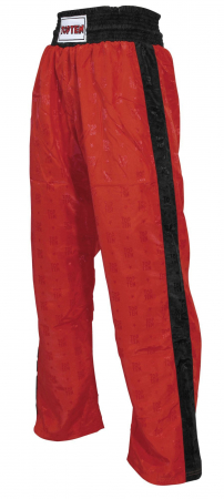 Kickboxing - „Classic” gyerek kickbox nadrág - 120-as méret = 120 cm, piros-fekete