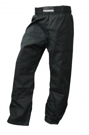 Omologate WAKO - Pantaloni Kickboxing, aprobat WAKO, Manus, Negru, 2XL