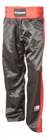Pantaloni Kickboxing, Manus, Negru-Rosu, 130 cm [0]