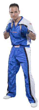 Pantaloni - Pantaloni Kickboxing „Mesh”, Top Ten, albastru-alb, 180 cm