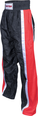 Pantaloni Kickboxing „Mesh”, Top Ten, Negru-Rosu, 160 cm [4]