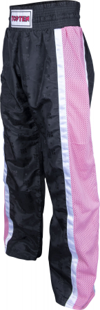 Pantaloni Kickboxing „Mesh”, Top Ten, Negru-Roz, 150 cm [3]