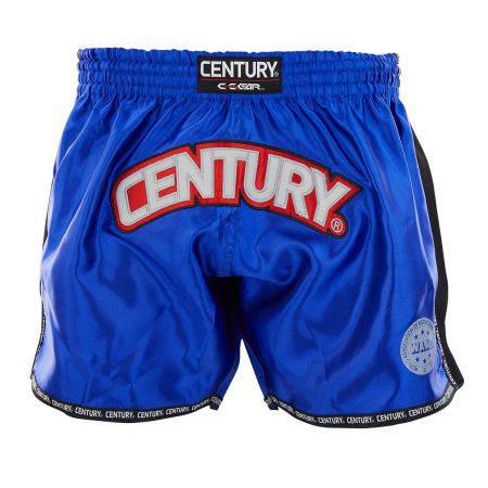 Pantaloni sport copii - Pantaloni scurti C-GEAR K1/Muay Thai Competition, omologat WAKO, Century, Albastru/Negru, M