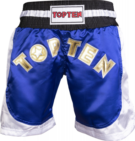 Pantaloni sport barbati - Pantaloni scurti Kickboxing, Top Ten, Kick Light, aprobat WAKO, Albastru, marime XS
