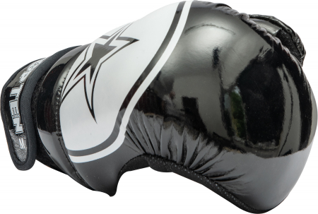 Manusi de kickboxing "Glossy Block Star", aprobate WAKO, Top Ten, Negru/Alb, M [1]
