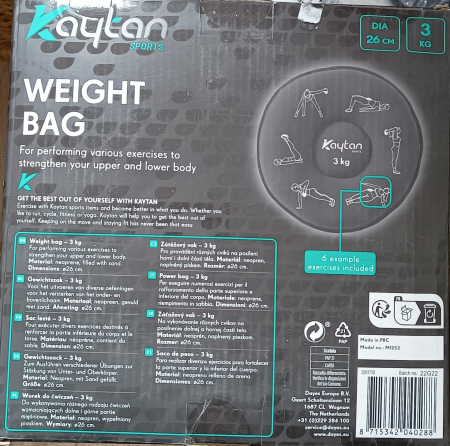Reduceri Flash - Saculet antrenament rotund de 26 cm si plat cu o greutate de 3kg