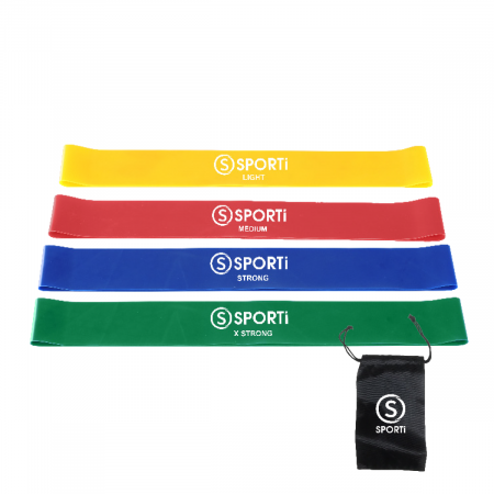Accesorii Antrenament - Set 4 benzi elastice latex