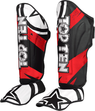 Shin- and Instep Guard “Urban Arts” - black-red, size XS [2]