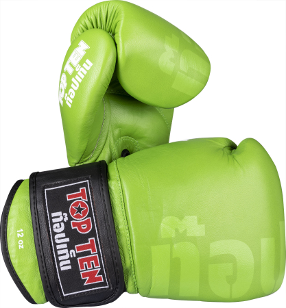 Muay Thai - Manusi sparring „Ajarn”, Omologate IFMA, Top Ten, Verde, 10 oz