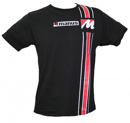 Tricouri - Tricou Manus, Negru-Rosu, 2XL