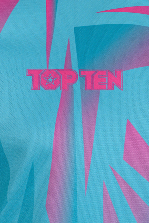 T-Shirt “Borrado” - turquoise-pink, size S [4]