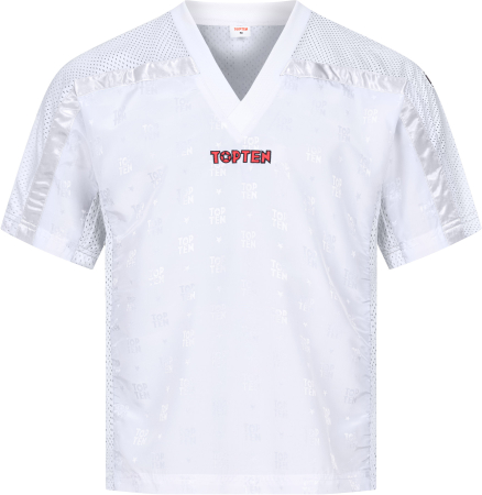 Import - T-Shirt for kickboxing “Mesh” - white-white, size XL, with WAKO label