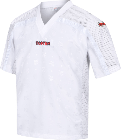T-Shirt for kickboxing “Mesh” - white-white, size XL, with WAKO label [2]