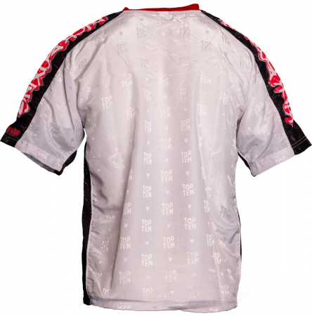 Tricou cu guler in V "Graffiti", Top Ten, Alb, L [1]