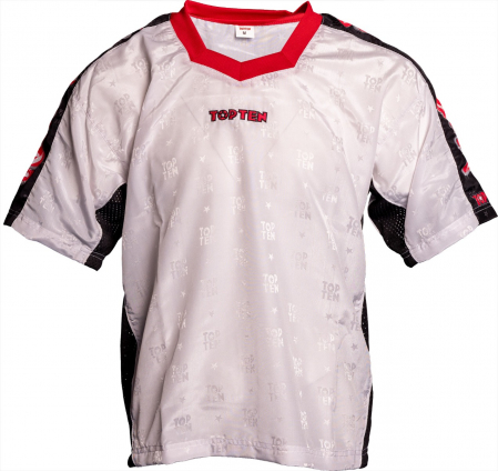 Sporturi - Tricou cu guler in V "Graffiti", Top Ten, Alb, L