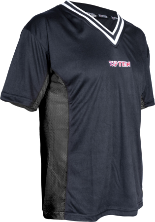 Tricouri - Tricou, gat V pentru kickboxing „slimfit”-negru, M = 170 cm