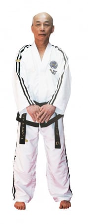 Taekwon-Do - Dobok Grandmaster, Premium Gold, aprobat ITF, Top Ten, Alb 7-9 Dan, 160 cm