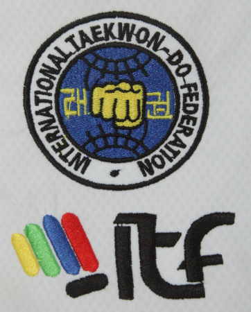 Dobok Instructor, Premium Gold, aprobat ITF, Top Ten, Alb, 4-6 Dan, 190 cm [8]