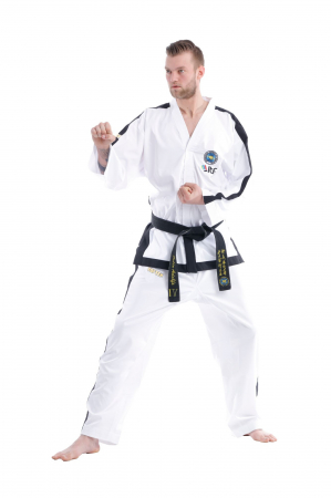 Dobok Instructor, Premium Gold, aprobat ITF, Top Ten, Alb, 4-6 Dan, 190 cm [1]