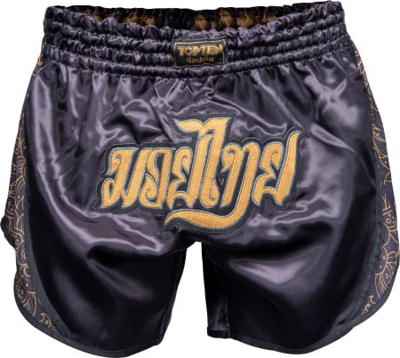 Pantaloni sport copii - Pantaloni scurti Thaiboxing "Nong Han", Top Ten, Negru, S