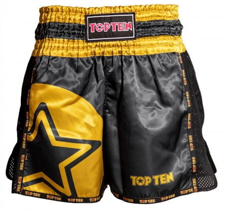 Kickboxing - Short Thaibox, Top Ten, model "Star", aprobat WAKO, negru auriu, L