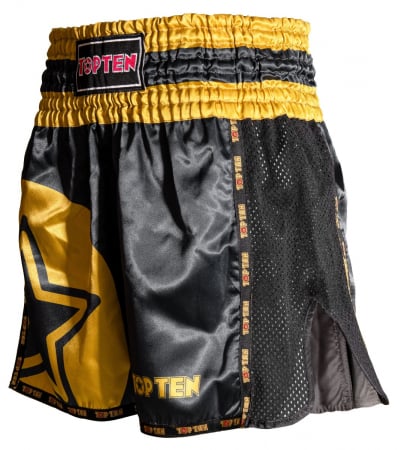Short Thaibox, Top Ten, model "Star", aprobat WAKO, negru auriu, L [3]