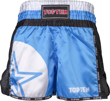 Sporturi - Pantaloni scurti Thaibox "Star", aprobat WAKO, Top Ten, Albastru, M