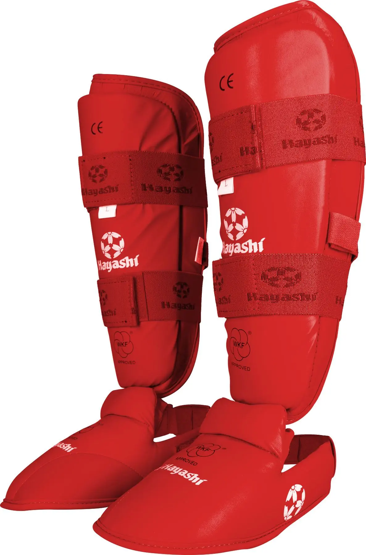 Reduceri Flash - Tibiera Karate si Protectie, aprobat WKF - rosu, dimensiunea L
