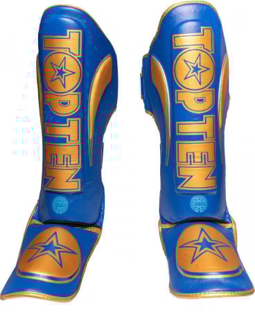 Kickboxing - Tibiere „Star Light“, Top Ten,  Eticheta WAKO, Albastru-Auriu, L