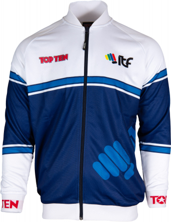 Hanorace sport barbati - Jacheta sport “ITF Synergy” - alb-albastru, marimea XS