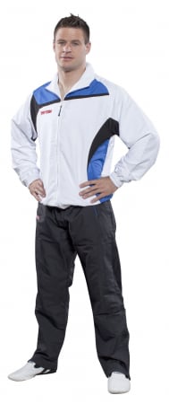 Ultimele bucati - Trening "Premium Class" cu pantaloni negri, Top Ten, Alb-Albastru, L