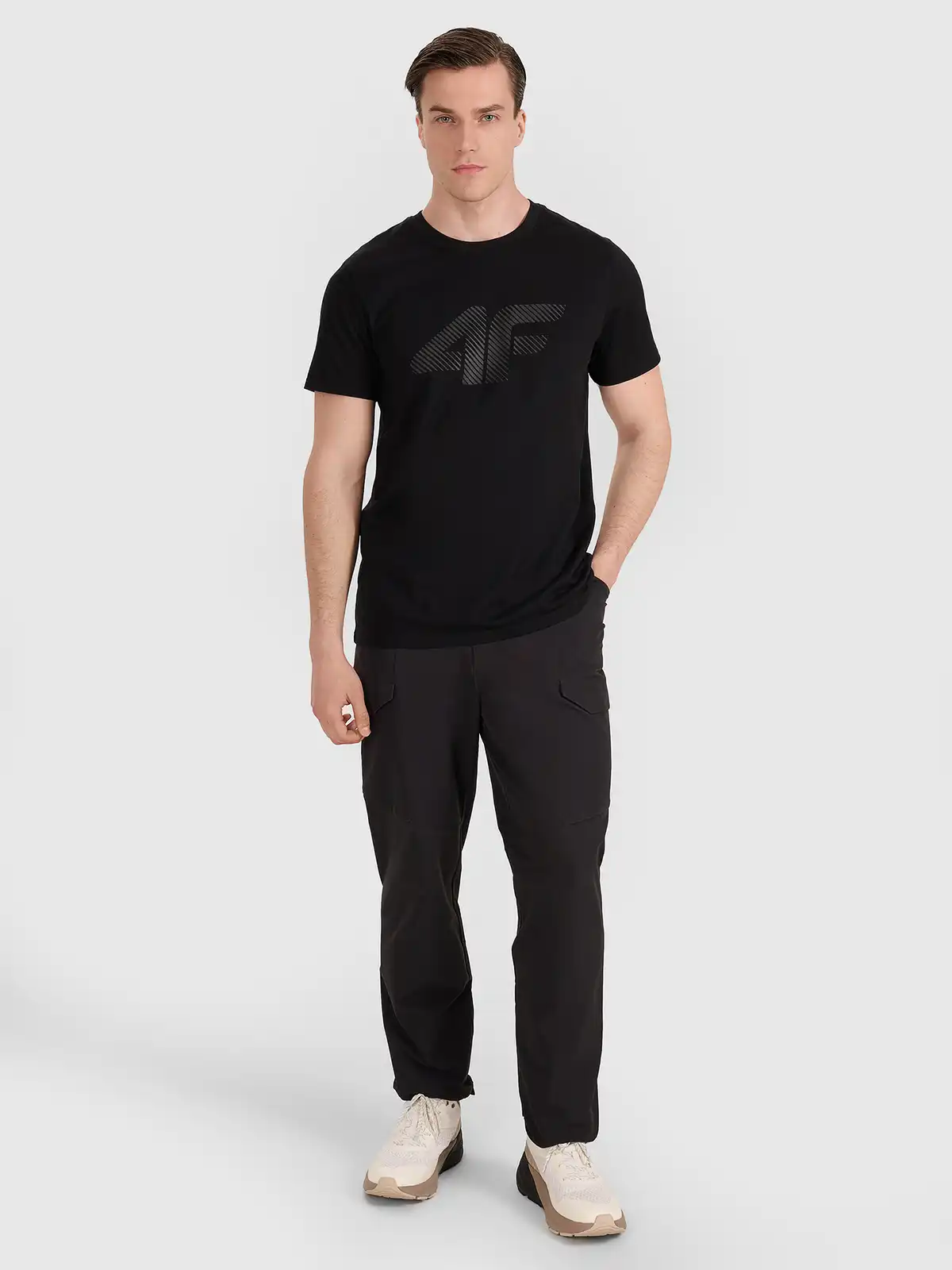 4F T-Shirt, Black, S [1]